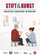 Zwei Personen, die vor Museumsbildern schreiben