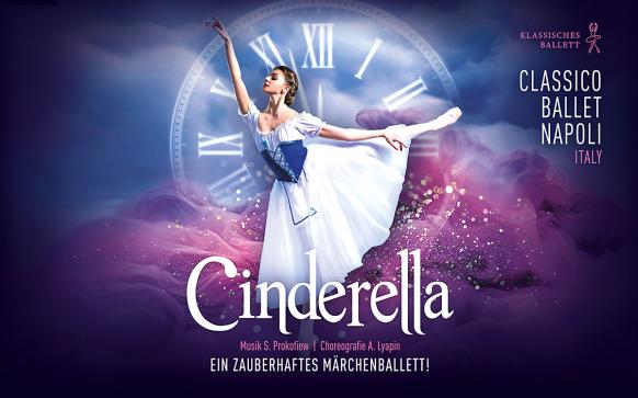 Ballerina vor blau-violetten Hintergrund
