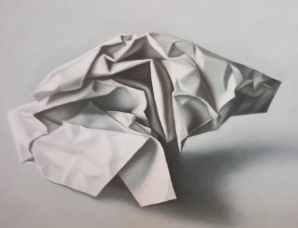 zerkn&uuml;lltes Papier fotorealistisch gemalt