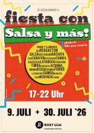 Fiesta con Salsa y Más am 09. und 30. Juli von 17-22 Uhr im ROXY Soundgarten Ulm, 2026 mit dj.benjammin