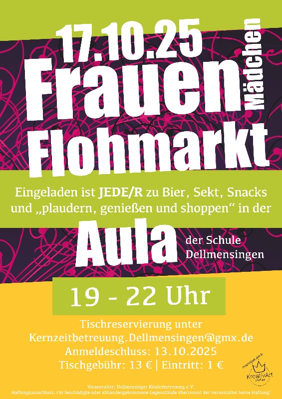 Plakat für Flohmarkt am 17.10.25 um 19h