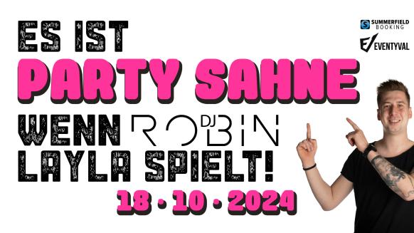 Eine Veranstaltungsgrafik für die Party Sahne am 18.10.2024 im Cocomo Ulm