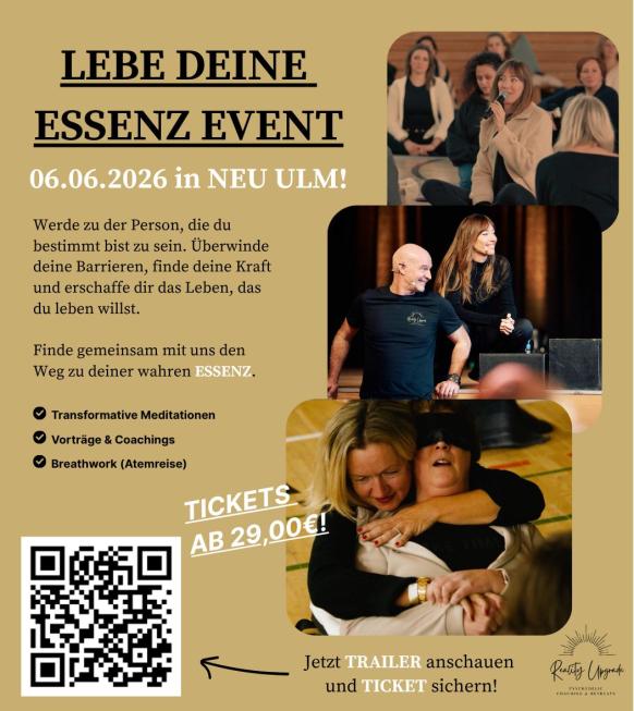 Kurzinfos zum Event und ein QR-Code zur Buchung