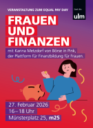 Eine Frau und ein Sparschwein in Cartoonoptik