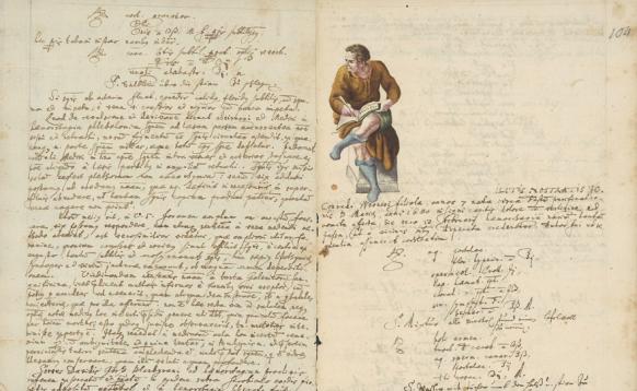 Detailansicht aus der medizinischen Handschrift „Ephemeris“ aus der Franc-Bibliothek