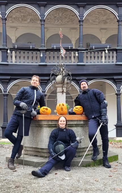 Drei Rapier Fechter vom SSV Ulm an Halloween
