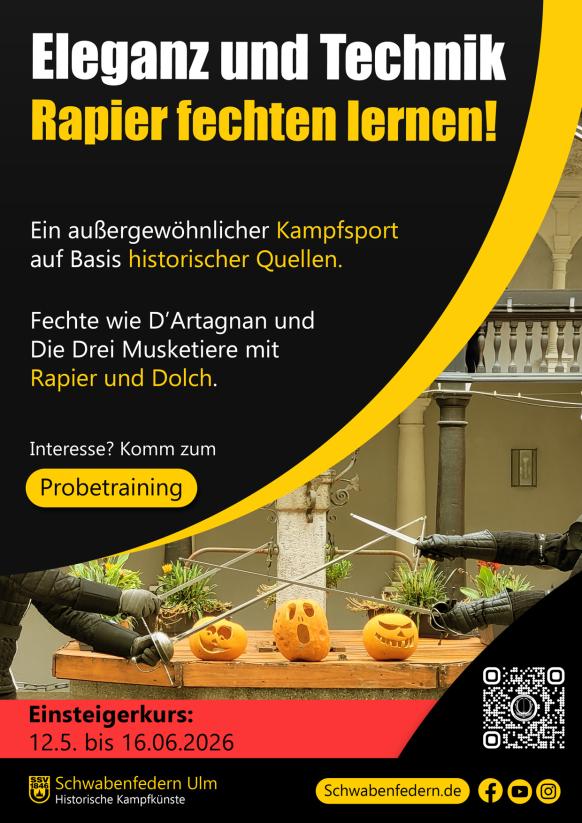 Rapier und Dolch Flyer SSV Ulm Fechten