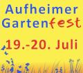 Schriftzug Aufheimer Gartenfest mit Datum vom 19.-20. Juli