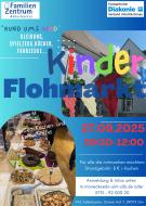 Flyer vom Flohmarkt. Bilder vom HdB und dem Buffet