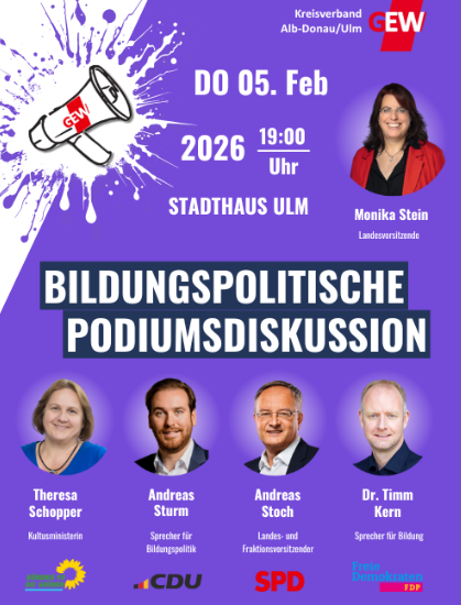 Plakat mit allen 4 Gespr&auml;chspartnern