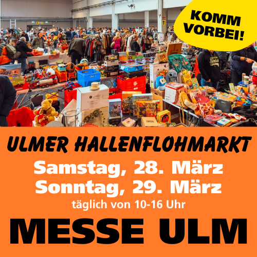 Veranstaltungsplakat Ulmer Hallen Flohmarkt