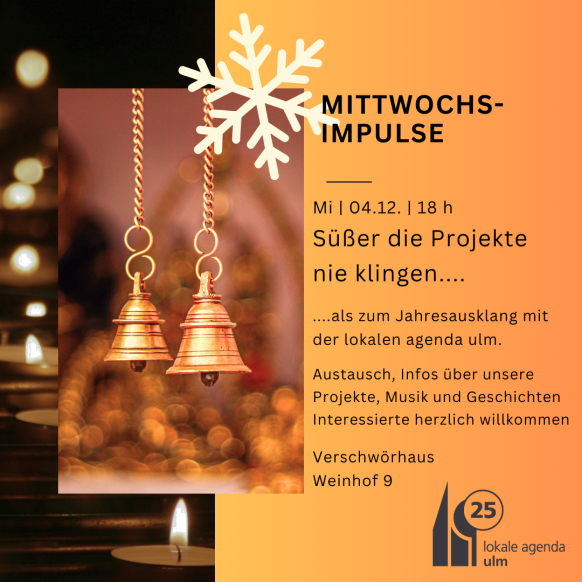 Weihnachtliches Motiv mit Glöckchen und Kerzen