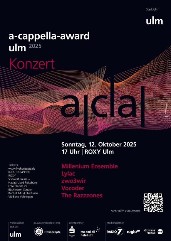 Plakat zum a-cappella-award ulm 2025