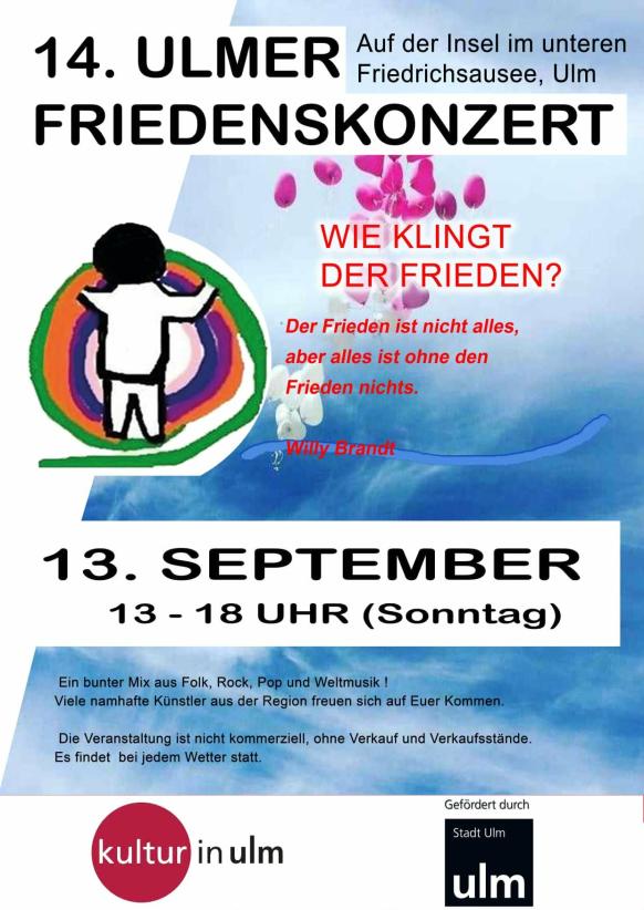 Eigenes Logo vom Friedenskonzert und Text und Daten