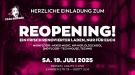Eventgrafik für die REOPENING Party in der Frau Berger