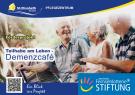 Vergnügte Seniorinnen und Senioren, St. Elisabeth Pflegezentrum Senden, Förderprojekt Teilhabe am Leben Demenzcafé, Logo Deutsche Fernsehlotterie Stiftung, QR Code Ein Blick ins Projekt