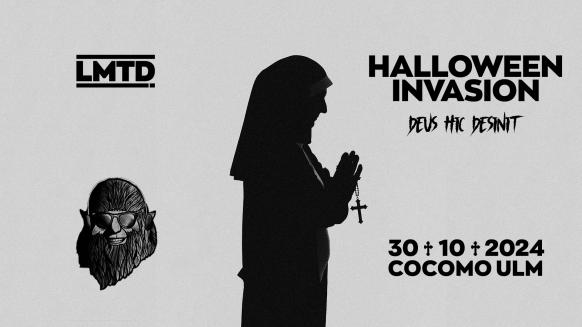 Eine Veranstaltungsgrafik für die Halloween Invasion am 30.10.2024 im Cocomo Ulm.