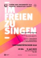 Der Titel des Konzerts sowie die wichtigen Informationen und rötlich-gelbe Streifen.