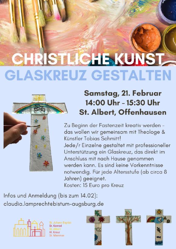 Einladung zum Gestalten eines eigenen Glaskreuzes