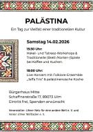 Flyer zur Veranstaltung Pal&auml;stina. Ein Tag zur Vielfalt einer taditionellen Kultur