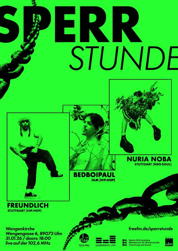 Fotos der drei Acts: Freundlich, Bedboipaul und Nuria Noba