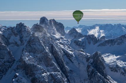 Überquerung im Heißluftballon