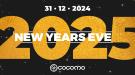 Eine Veranstaltungsgrafik für die Silvesterparty am 31.12.2024 im Cocomo Ulm