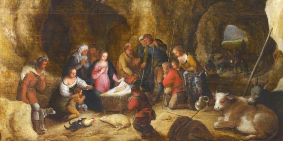 Christliches Gem&auml;lde "Anbetung der Hirten"