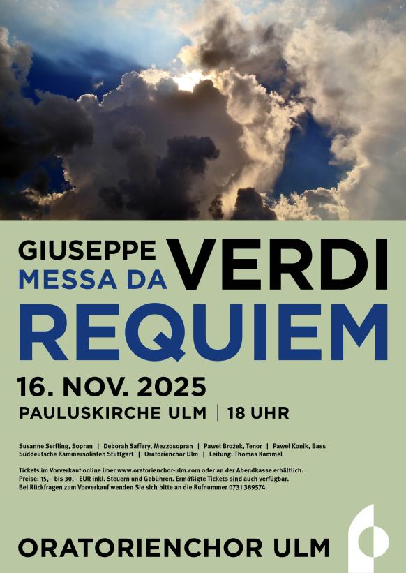 Wolkenverhangener Himmel mit Lichtblick. Komponist, Werk, Aufführungsdatum, -zeit und -ort.