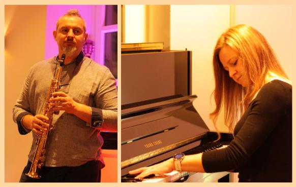 Die beiden Musiker*innen