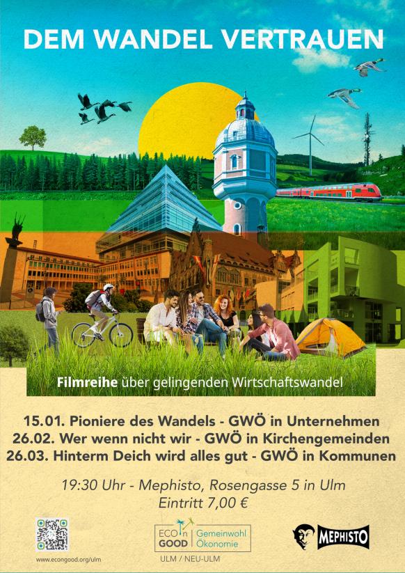 Plakat zur Filmreihe der Gemeinwohl-&Ouml;konomie