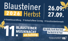 Blausteiner Herbst 2026, 26.09. & 27.09. > Gewerbeausstellung > Verkaufsoffener Sonntag > Kunsthandwerk <br/>11. Blausteiner Musiknaht am Samstag mit DND, Funk that Soul, Get Back und DJ Toni. Organisiert vom Verbund der Selbst&auml;ndigen Blaustein e.V.