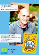 Fritz Fassbinder, Termin und Uhrzeit der Veranstaltung, Buch aus dem er vorliest.