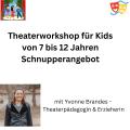 Yvonne Brandes (Foto von mir) sowie eigener geschriebener Text und zwei Logos Theaterbilder aus Canva