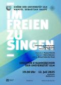 Der Titel, die wichtigen Informationen und blaue Streifen.