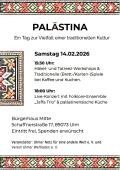 Flyer zur Veranstaltung Pal&auml;stina. Ein Tag zur Vielfalt einer taditionellen Kultur