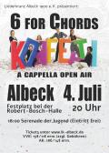 A Cappella Band "6 for chords" hinter den Buchstaben "Konfetti" - der Name ihres Konzertprogramms.