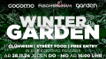 Eine Veranstaltungsgrafik für den Cocomo x Fischerheim x Cocomo Garden "Winter Garden" mit StreetFood und Glühwein